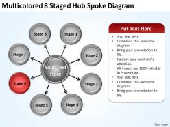 Project management consultancy multicolored 8 staged hub spoke diagram powerpoint templates 0523