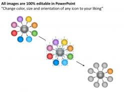 Project management consultancy multicolored 8 staged hub spoke diagram powerpoint templates 0523