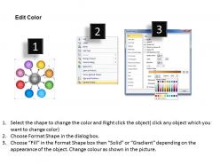 Project management consultancy multicolored 8 staged hub spoke diagram powerpoint templates 0523