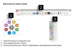 Project management consultancy multicolored 8 staged hub spoke diagram powerpoint templates 0523