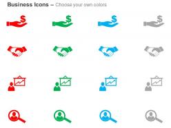 Protect money business deal business growth chart search ppt icons graphics