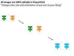 Puzzle with business icons for timeline formation flat powerpoint design