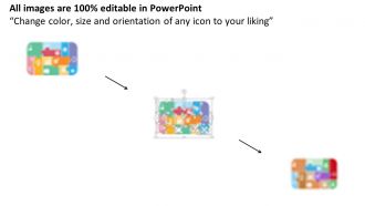 Puzzles with multiple business icons flat powerpoint design
