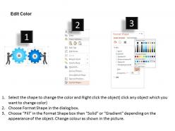 Pw gear and person icons process control flat powerpoint design