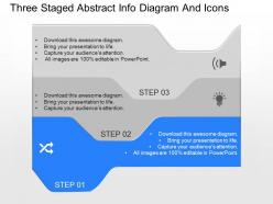 Qv three staged abstract info diagram and icons powerpoint template