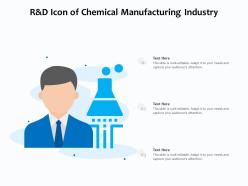 R and d icon of chemical manufacturing industry