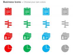 Record signpost identity card pie chart ppt icons graphics