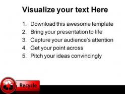 Recycle icon button symbol powerpoint templates and powerpoint backgrounds 0711