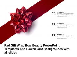 Red gift wrap bow beauty powerpoint templates and backgrounds with all slides