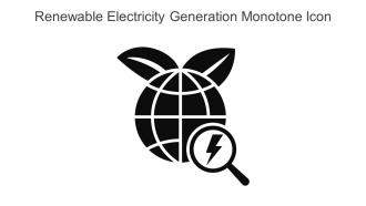 Renewable Electricity Generation Monotone Icon In Powerpoint Pptx Png And Editable Eps Format