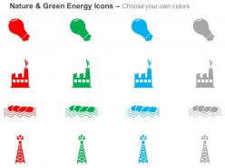 Renewable wave power coal and gas plant ppt icons graphics