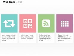Retweet qrcode wifi ppt icons graphics