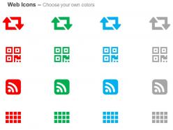 Retweet qrcode wifi ppt icons graphics