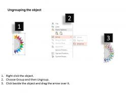 Rh eleven staged semi gear design with icons flat powerpoint design
