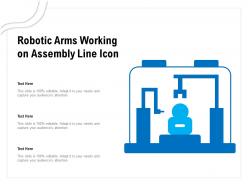 Robotic arms working on assembly line icon