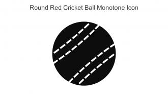 Round Red Cricket Ball Monotone Icon In Powerpoint Pptx Png And Editable Eps Format