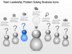 Rp team leadership problem solving business icons powerpoint template