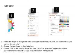 Rs five staged semi gear design with icons flat powerpoint design