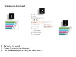 Rv four colored arrows with hexagon text boxes and icons flat powerpoint design