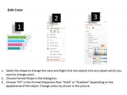 Rv four colored arrows with hexagon text boxes and icons flat powerpoint design