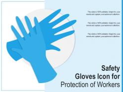 Safety gloves icon for protection of workers