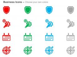 Safety shield process control target achievement schedule ppt icons graphics