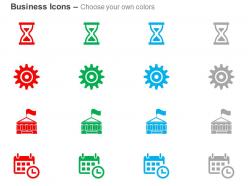 Sand clock gear government office calendar ppt icons graphics