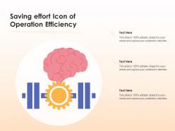 Saving effort icon of operation efficiency