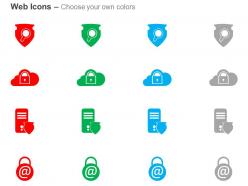 Search shield cloud security storage and email protection ppt icons graphics