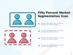Segmentation icon percent market targeting circular pie chart hexagonal customer