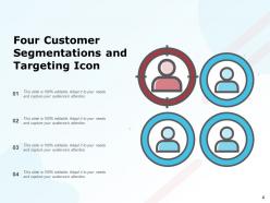 Segmentation icon percent market targeting circular pie chart hexagonal customer