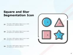 Segmentation icon percent market targeting circular pie chart hexagonal customer