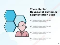 Segmentation icon percent market targeting circular pie chart hexagonal customer