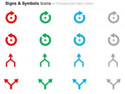 Semicircular arrow two directional arrow ppt icons graphics