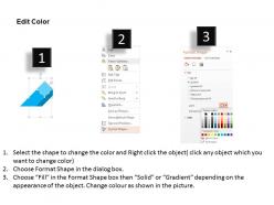 Sequential timeline with gear bar graph and social icon flat powerpoint design