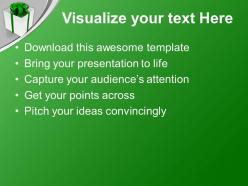 Silver gift box with green ribbon holiday powerpoint templates ppt themes and graphics 0113