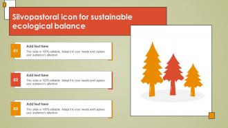 Silvopastoral Icon For Sustainable Ecological Balance Ppt Presentation