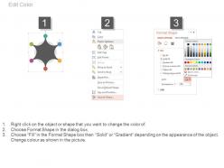 Six staged bubble infographics and icons flat powerpoint design