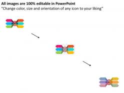 Six staged target achievement business icons flat powerpoint design
