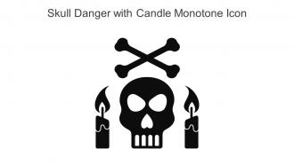 Skull Danger With Candle Monotone Icon In Powerpoint Pptx Png And Editable Eps Format