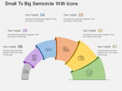 Small to big semicircle with icons flat powerpoint design