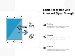 Smart phone icon with arrow and signal strength