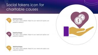 Social Tokens Icon For Charitable Causes Ppt Presentation