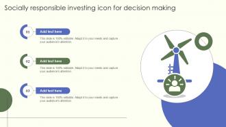 Socially Responsible Investing Icon For Decision Making Ppt Example
