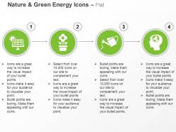Solar light production flower pot sprinkler global environment safety ppt icons graphics