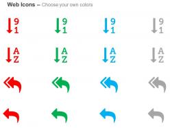 Sort numeric ascending alpha ascending reply all reply ppt icons graphics