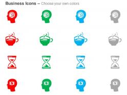 Speedometer coffee time hourglass battery ppt icons graphics