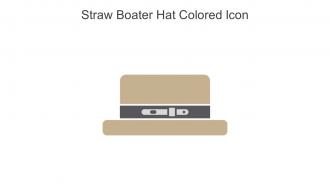 Straw Boater Hat Colored Icon In Powerpoint Pptx Png And Editable Eps Format