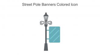 Street Pole Banners Colored Icon In Powerpoint Pptx Png And Editable Eps Format