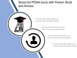 Study act pdsa icons with person book and arrows